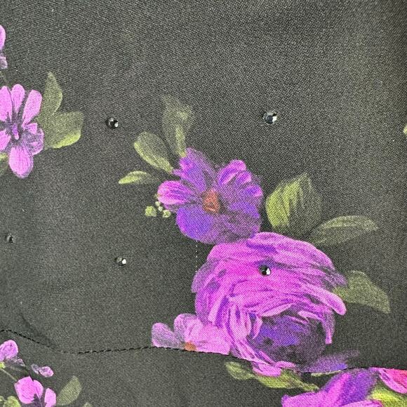 Magda Butrym Dark Floral Printed Silk Pesaro Mini Dress Size US 6 UK 10 FR 38 - Picture 12 of 14